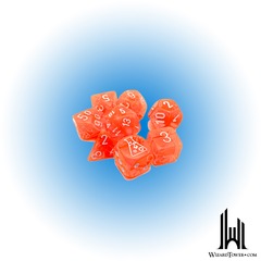 Translucent - 7-Die Set Polyhedral - Neon Orange / White